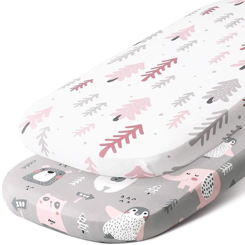 Cozy Baby Bassinet Sheets Floral Pattern Breathable Bassinet Crib Sheet Comfortable Elastic Infant Mattress Sheet Home