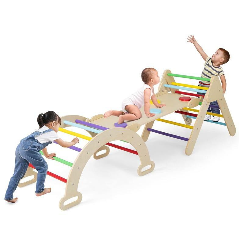 En dzieci wspinacz zabawki z Trisori drewniane łukowe wspinaczki metody binacji, dzieci Triangl