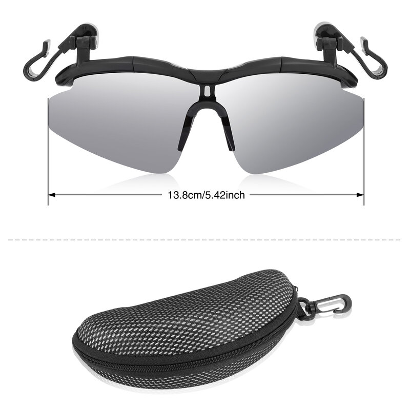 Kacamata UV400 memancing terpolarisasi, kacamata visor klip olahraga, kacamata hitam penglihatan malam untuk memancing, bersepeda, mendaki