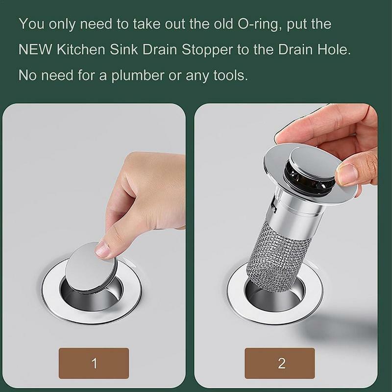 Wastafel Plug Pop Up saringan pembuangan dengan keranjang kamar mandi wastafel mencegah penyumbatan untuk mencuci toilet dapur wastafel alat