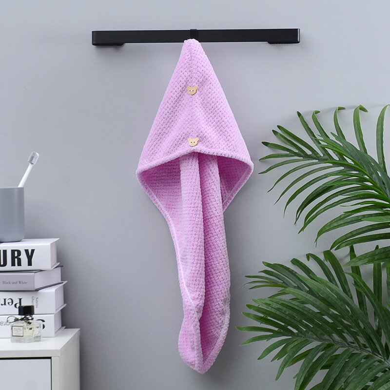 1pcs women's microfiber shower cap Solid towel Quick drying soft absorption headscarf hair dry cap