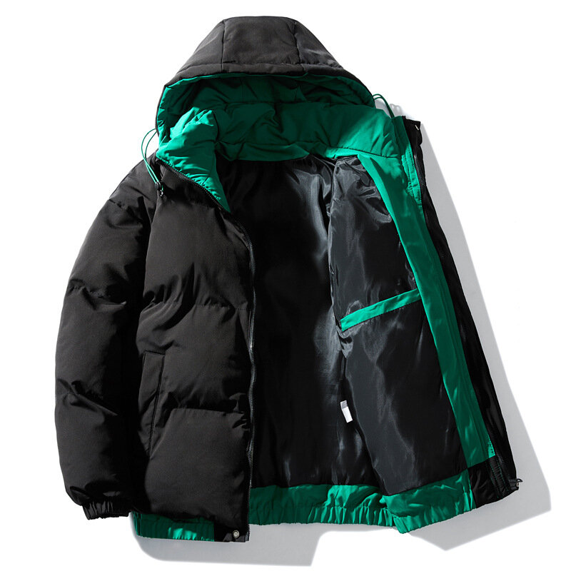 남성용 파카 코튼 재킷, 트렌디 브랜드, 한국 버전 후드, 두꺼운 보온 코트, 2023 가을 및 겨울 트렌드