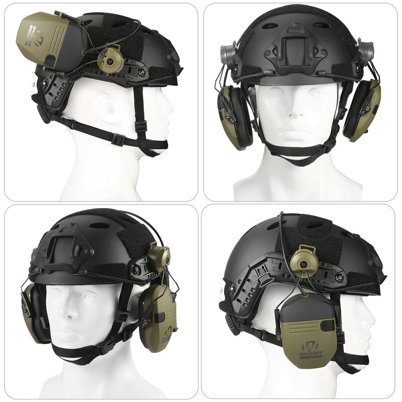 Electronic Shooting Headset Helmet Mounted Version Hunting Pickup and Noise Reduction Tactical Headset Hearing Protection