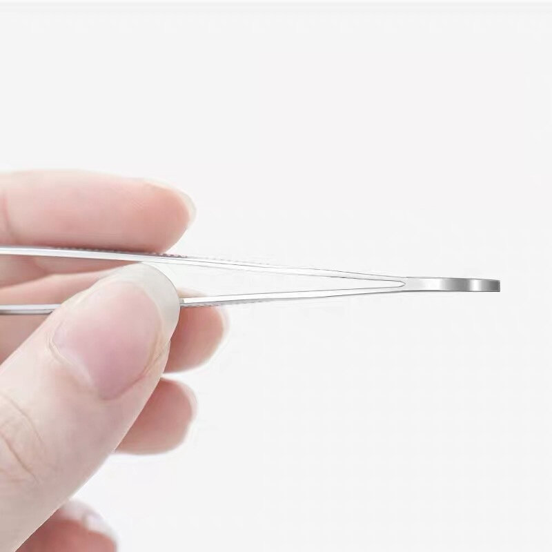 Pęseta do włosów brwi profesjonalna pinceta do usuwania włosów płaska końcówka narzędzie ze stali nierdzewnej wygodne małe narzędzie TSLM1