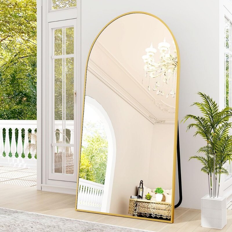 34x76 inch Wall Mount Arched Full Length Mirror-Aluminum Alloy Frame High Definition-Full Body Mirror for Bedroom or Living Room