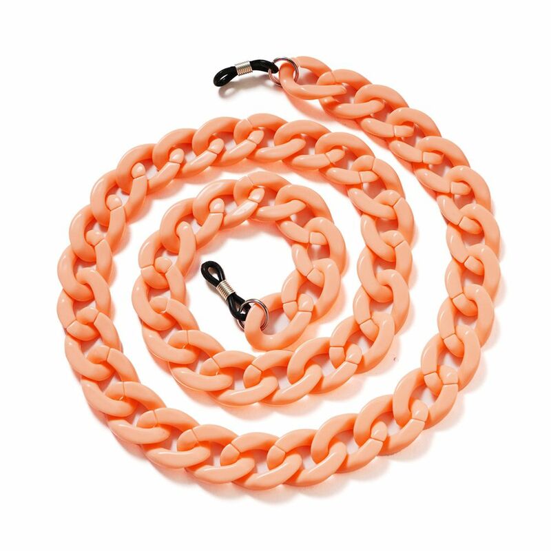 Cadeias móveis acrílicas coloridas para mulheres, peças de fios, correntes de saco vinculado, componentes de jóias, DIY, 17x24mm, N027-02