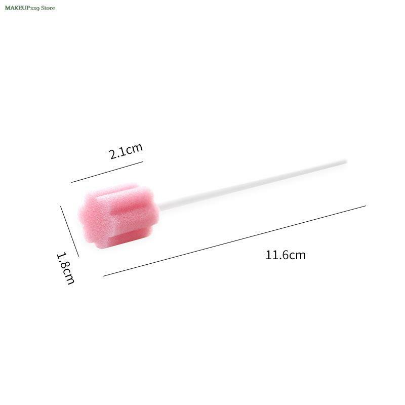 100 pezzi 11.6cm monouso per l'igiene orale tampone in spugna per la pulizia dei denti tamponi per la bocca con bastoncino