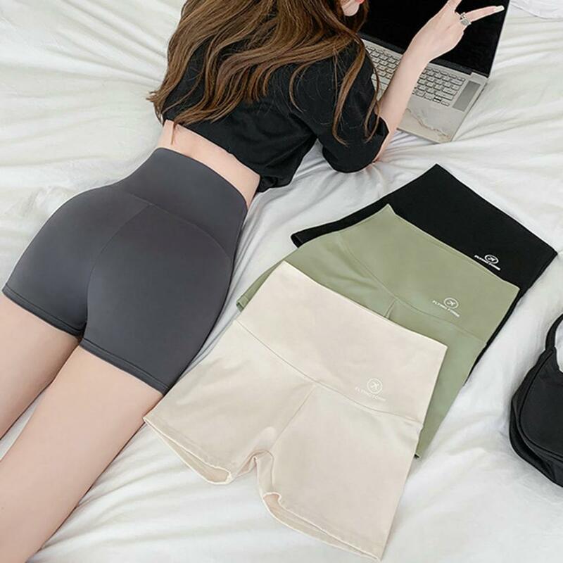 Women Safety Shorts High Waist Skinny Solid Color Seamless Shaping Tummy Control Breathable Outerwear Sports Shorts Panties