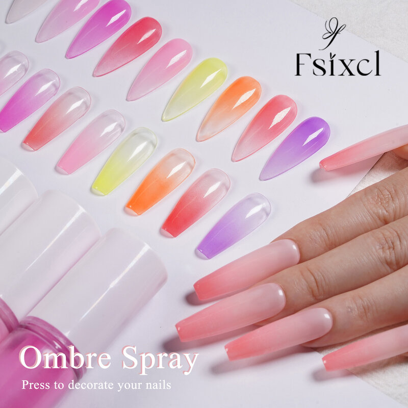 Fsixcl-純粋な色のスプレーネイルディッピングパウダー、ピンクのヌードホワイト、顔料ダスト、装飾絵画、10gチューブ