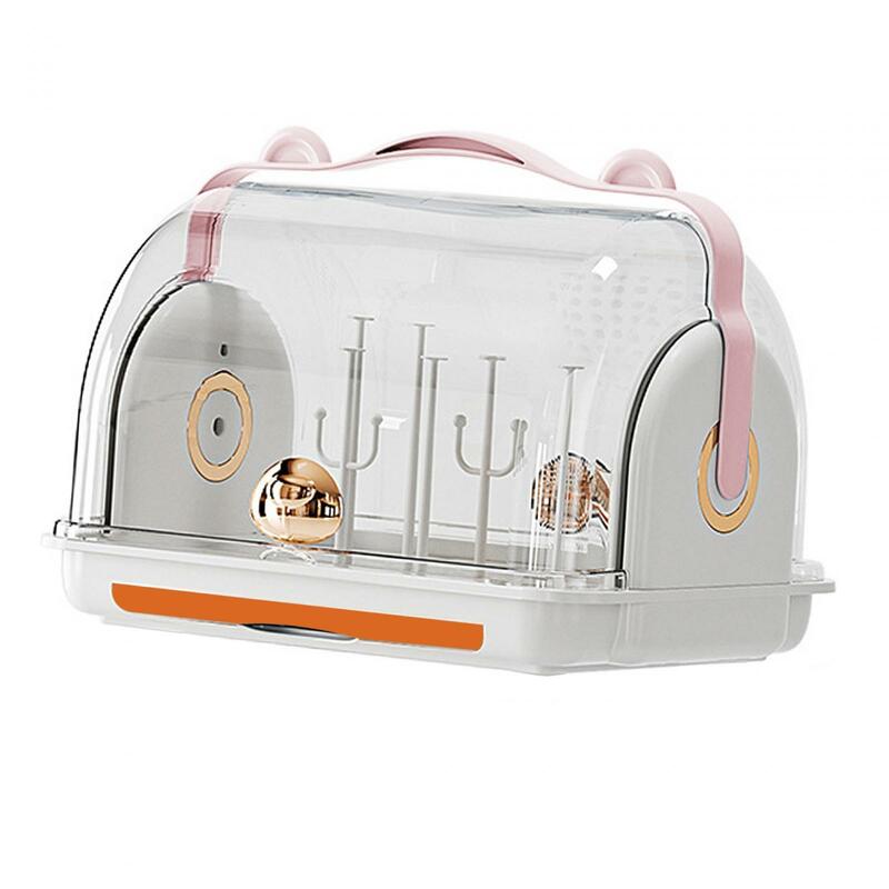 Baby Bottle Drainer Rack Countertop Dryer Durable Transparent Designs with Cover for Cabinet Home Countertop Pump Parts