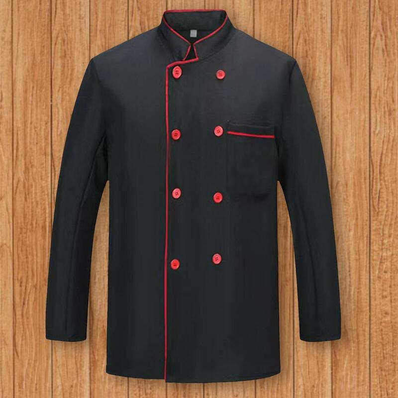 Handsome Chef Shirt Breathable Chef Jacket Long Sleeves Kitchen Chef Uniform Custom  Cooking Clothes