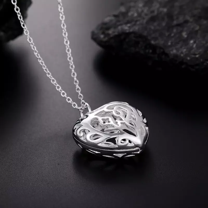 Ожерелье Lihong из стерлингового серебра 925 пробы в форме сердца, Женское и мужское модное свадебное обручальное ювелирное изделие, подарок