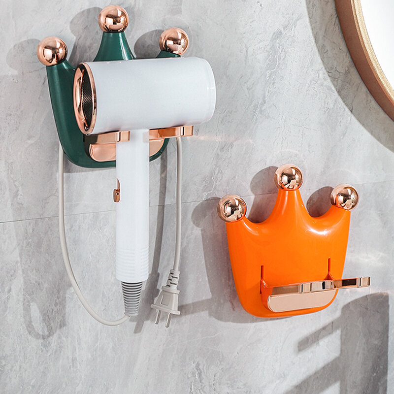 Secador de cabelo prateleira secador de cabelo suporte fixado na parede wc perfurado livre banheiro duto de ar prateleira