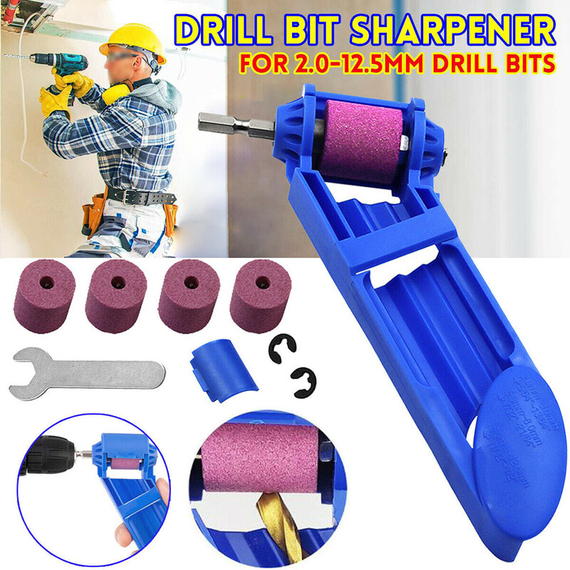 Portable Drill Bit Sharpener Set With Grinding Wheel Wrench Circlip Grinding Tool Accessories For Grinding Iron-type Drill Bits