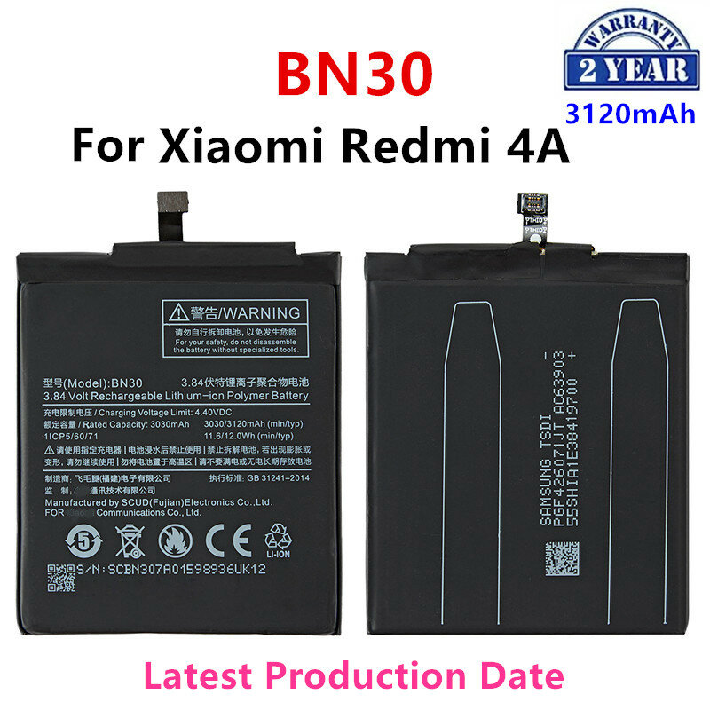 交換用バッテリーとツール,xiaomi redmi 4a,bn30,3120mah,redmi 4a,bn30,高品質,オリジナル