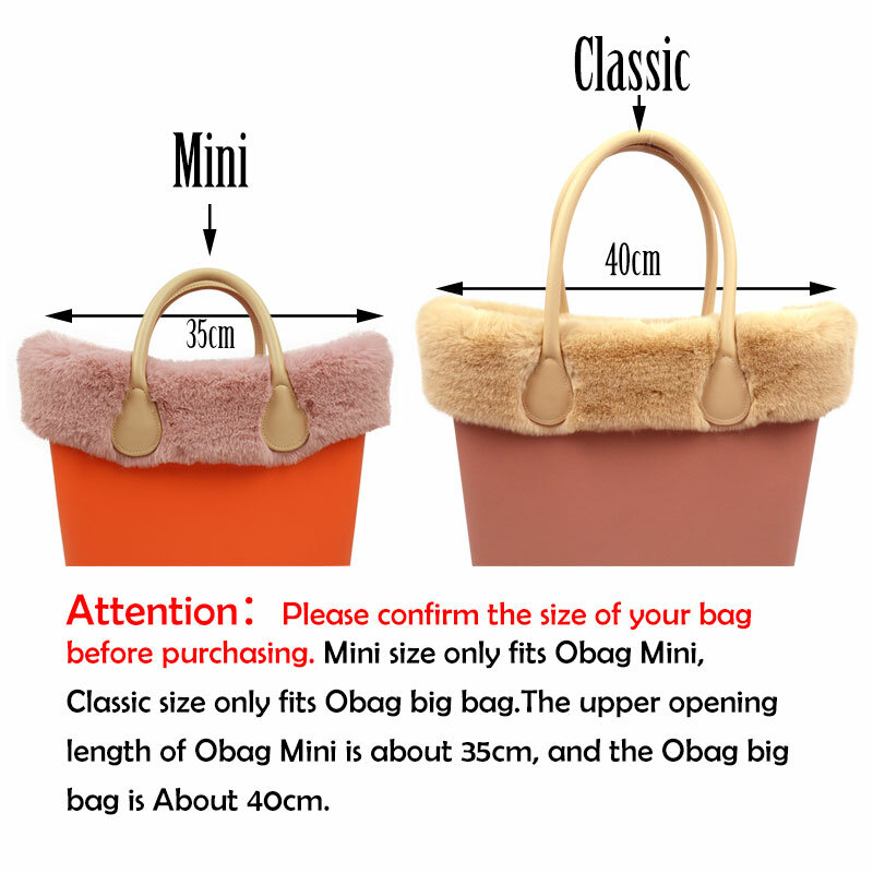 New Faux Rex Rabbit Fur Furry Thermal Plush Trims for O BAG Decoration Classic Mini Obag Accesorios Winter Autumn bags