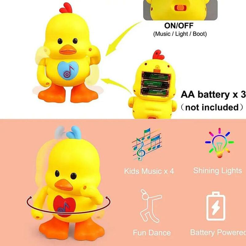 Kreskówka muzyczny taniec elektryczny zabawka kaczuszka dla dzieci zabawki dla dzieci chłopiec dziewczyna prezenty prysznic prezent dla malucha urodziny Inf T0C4