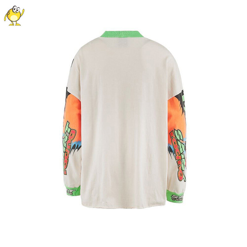 2024 Lange Mouw Saint Michael T-Shirts Mannen Vrouw Hiphop Oversized Casual Grafische Afdrukken Topkwaliteit Streetwear
