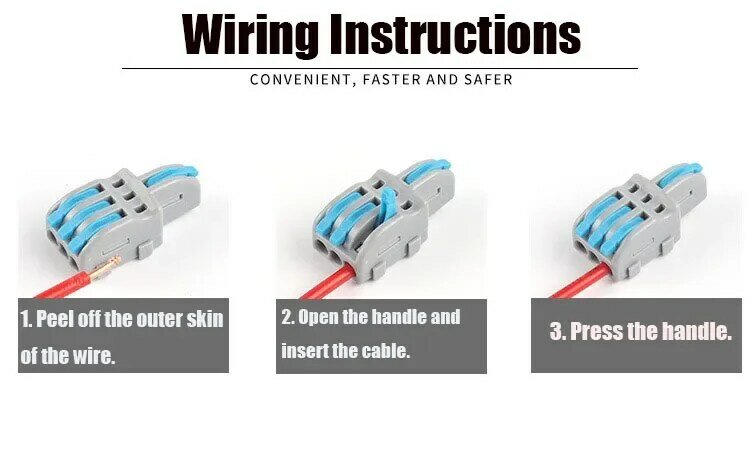 1PCS 1 in Multiple Out Fast Electrical Connectors Universal Quick Compact Splitter Wiring Cable Connector Push-in Terminal Block