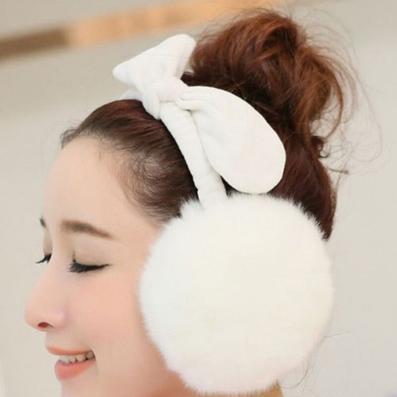 Capa auricular de pelúcia macia para mulheres, Earflap dobrável, monocromática, Earmuffs, proteção do arco, quente, ao ar livre, proteção fria, moda