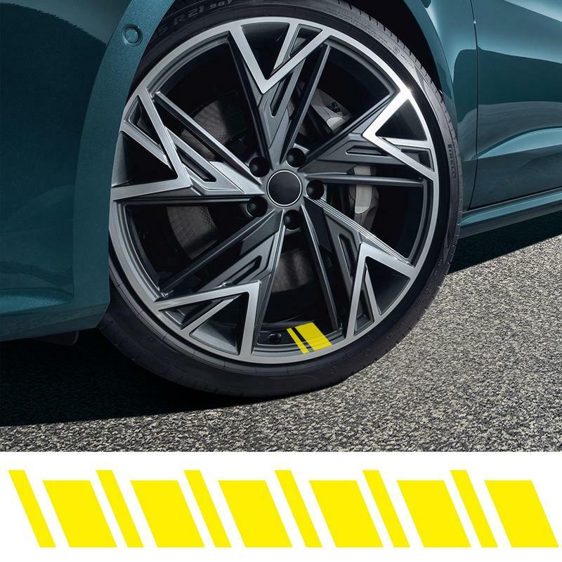 Wielrand Decal Strepen Reflecterende Band Sticker Strepen Voor Auto 6 Stuks Wielsticker Veiligheidsdecoratie Auto-Accessoires Voor 18-21in