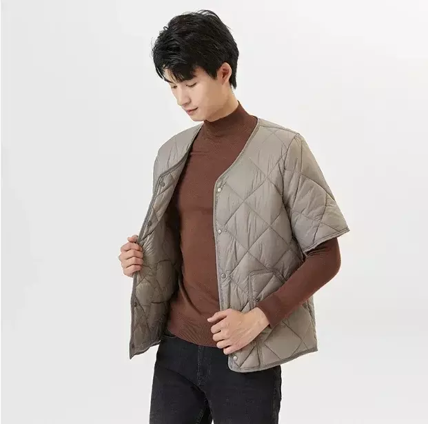 Jaqueta masculina de manga curta acolchoada de algodão, jaqueta de lã quente, alta qualidade, inverno, nova, tamanho 5XL