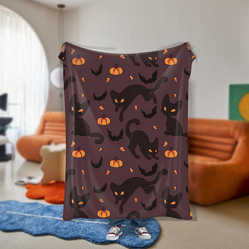 Comfortable flannel blanket, plush printing, soft and trendy home, portable blanket for all seasons, sofa bed, sleep blanket