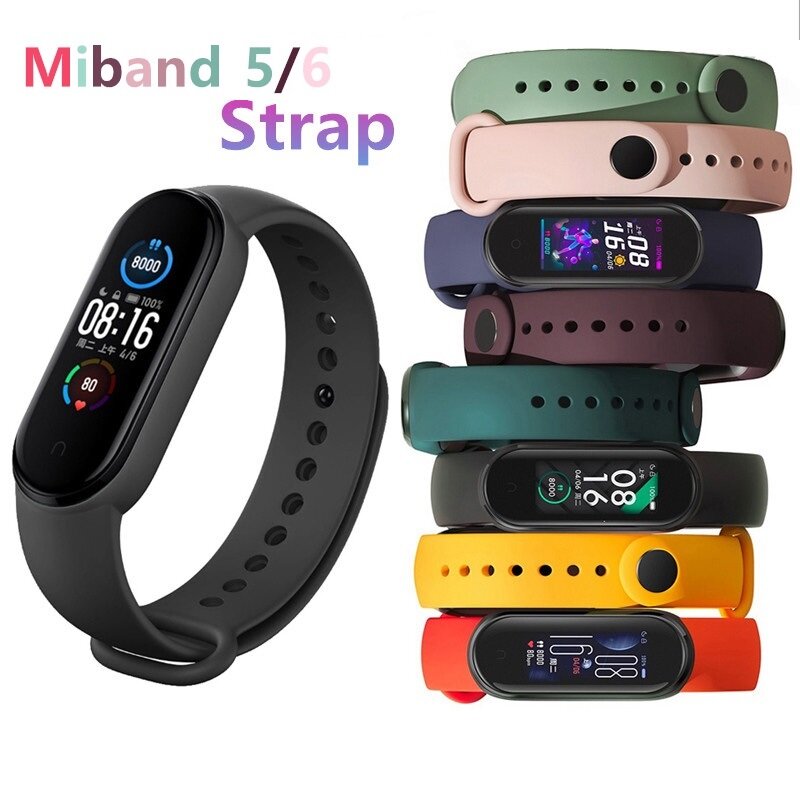 Bracelet de rechange en silicone pour Mi Band 5 6, matériau TPU, bracelet Smartwatch, haute qualité
