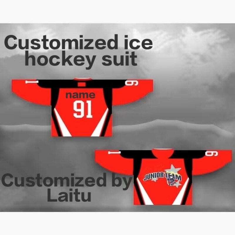 Customized ice hockey training suit, competition suit, training shirt, ice hockey cover, children, teenagers, adults, roller ska