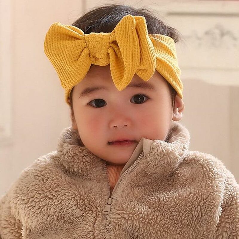 Baby kokardka dla dziewczynek z pałąkiem na głowę dla dzieci noworodek turbany dla niemowląt solidne duże opaski Bowknot niemowlę akcesoria do włosów dla dzieci
