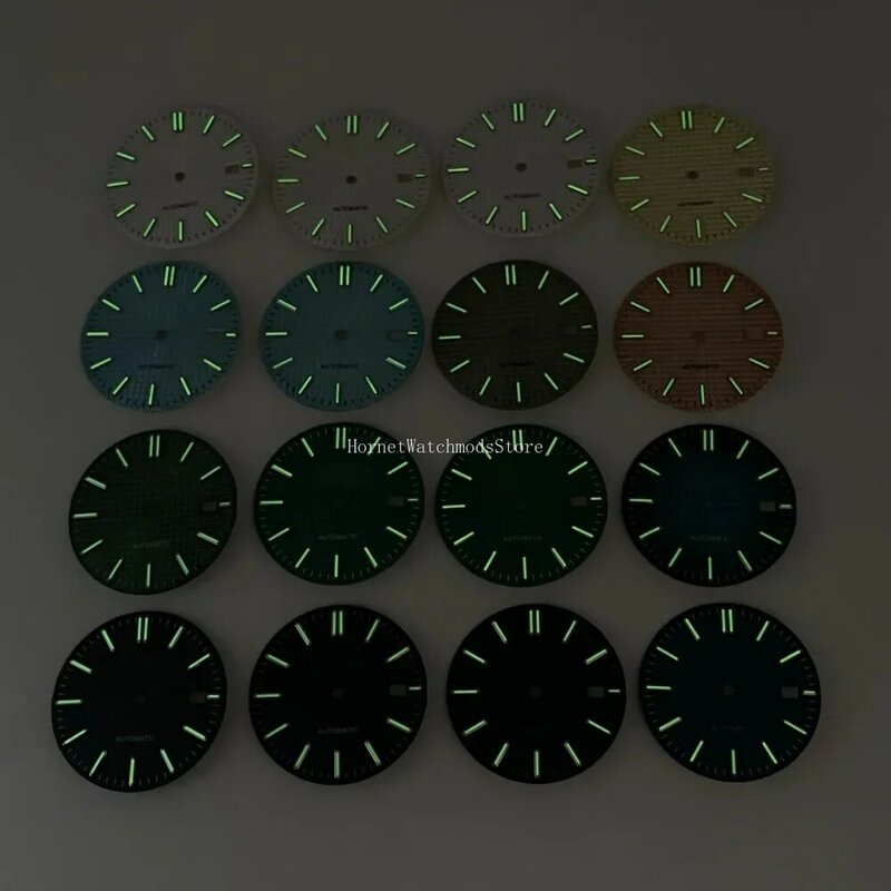 31.8mm S logo Japanese oak improved dial NH35/NH36/4R/7S movement with green illuminated logo custom watch accessory
