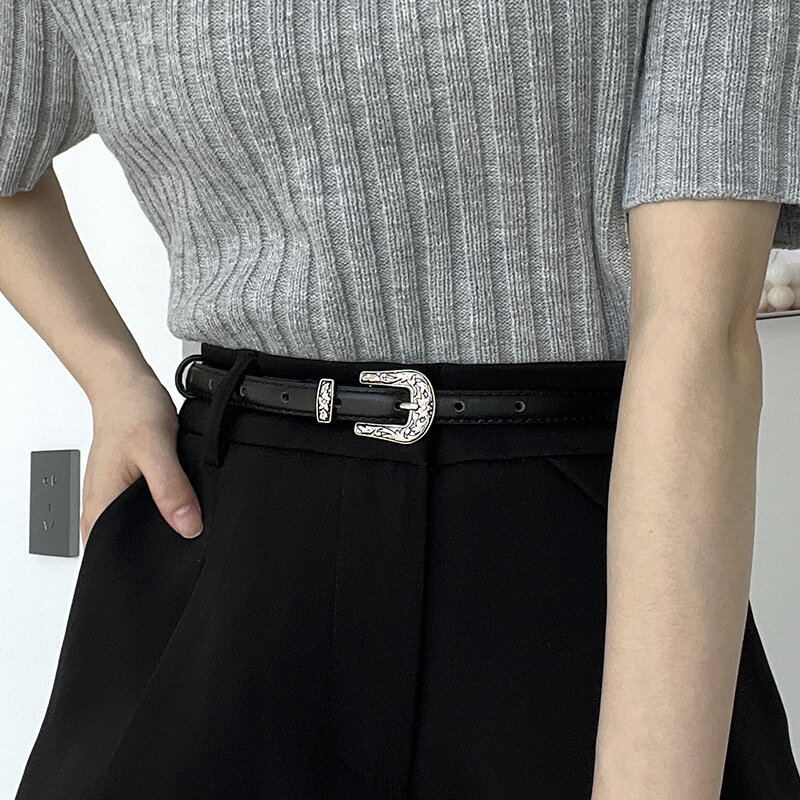 Ceinture couvertes pour femme avec boucle, ceinture fine réglable, ceinture utilitaire pour jean, robe pour femme, 2024