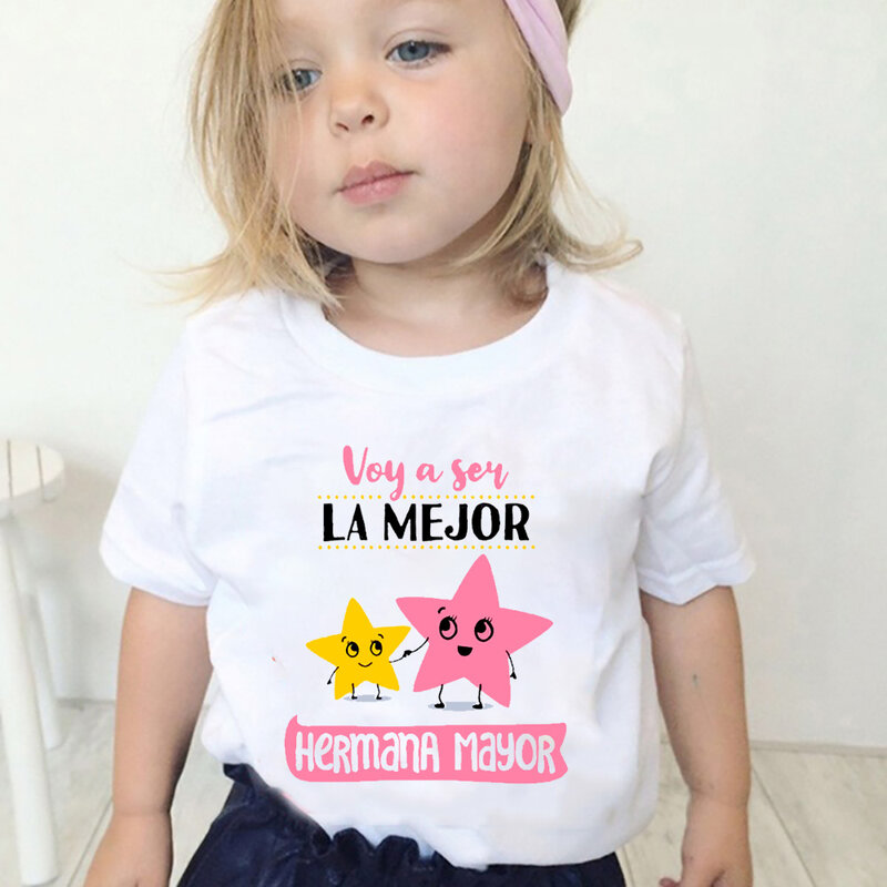 Im Going To Be The Best Big Sister Kids Short Sleeve T-shirts for 1-8 Year New Born Toddler Shirts Pregnancy Announcement Tees