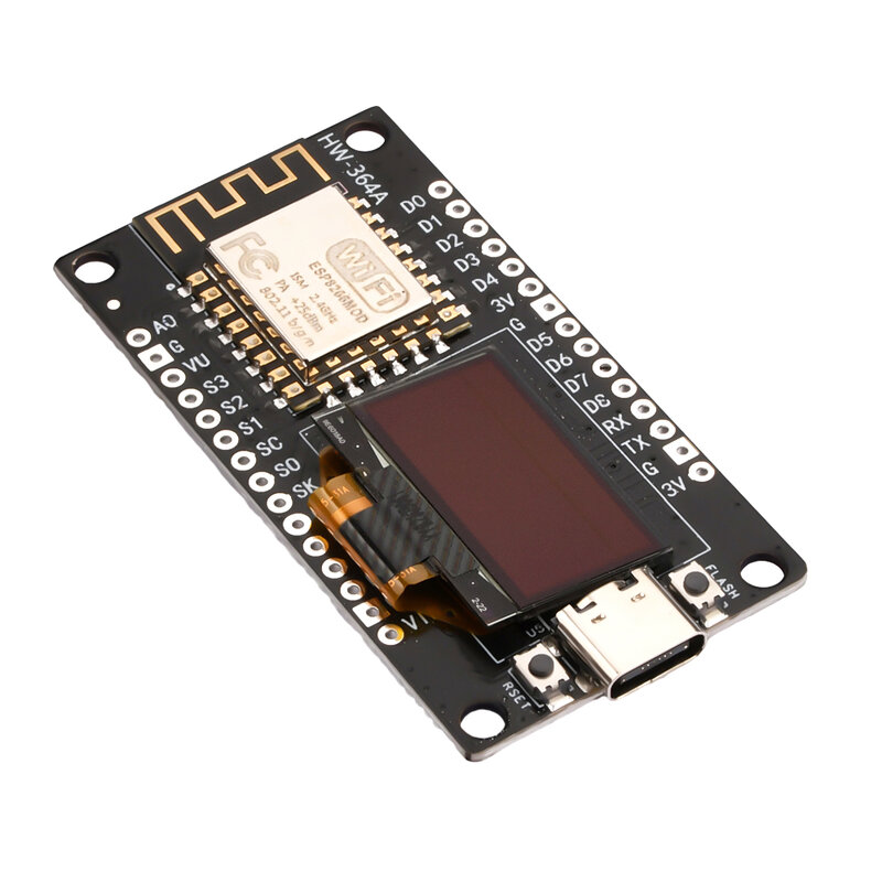 Плата разработки NodeMCU ESP8266 с OLED-дисплеем 0,96 дюйма, модуль драйвера CH340 для программирования Arduino IDE/Micropython