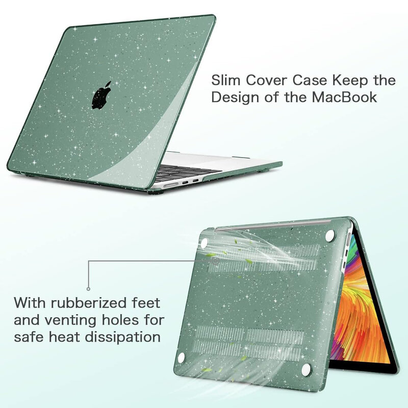 EGYAL casing Macbook Air 15 M2, sarung HP keras untuk Air 13.6 2022 Pro 13 inci M1 Pro 14 16