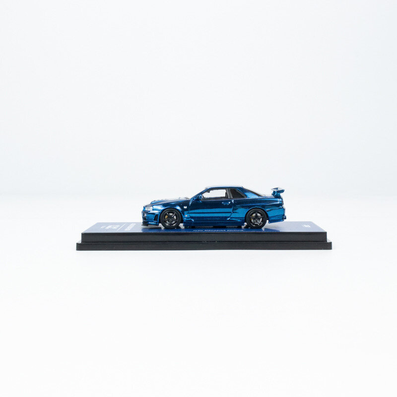 INNO 재고 다이캐스트 디오라마 자동차 모델, 블루 카본, GTR R34, 1:64