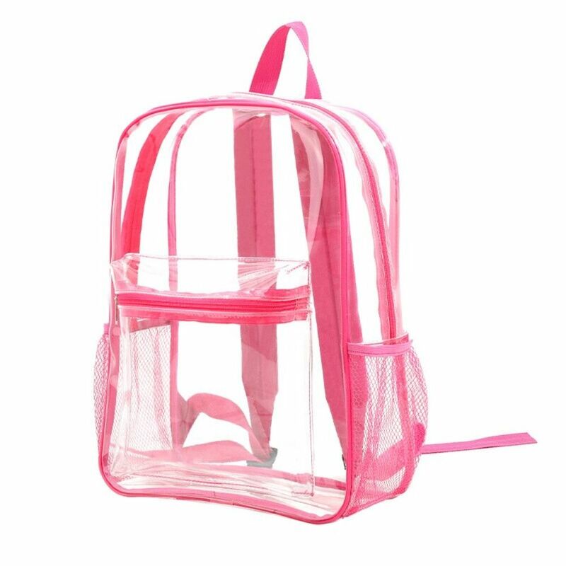 Sac à dos transparent de grande capacité, sac à dos décontracté, sac d'école étanche, sac à dos transparent avec fermeture éclair, sac de voyage en PVC visible
