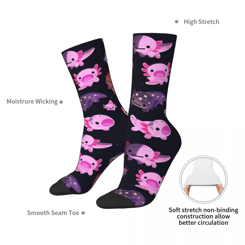 Happy Axolotl Sokken Harajuku Super Zachte Kousen Hele Seizoen Lange Sokken Accessoires Voor Man 'S Vrouw Geschenken