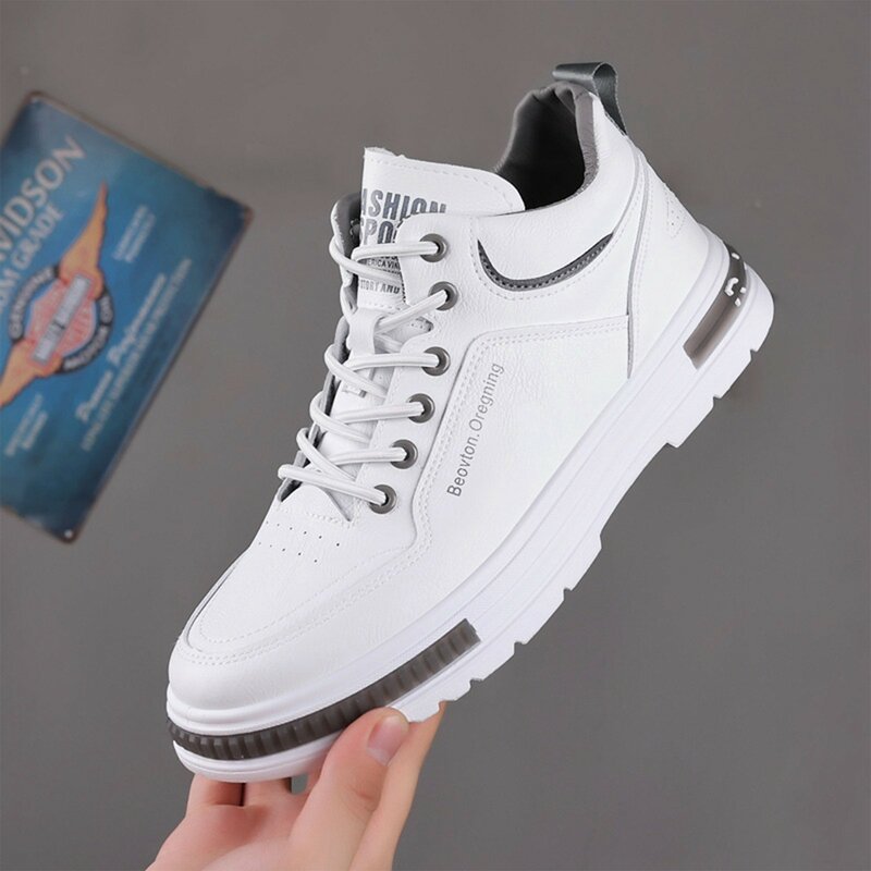 Men Versatile Board Shoes Lace Up Men Casual Pu Leather Non-slip Sneakers Outdoor Walking Hiking Sport Shoes For Men