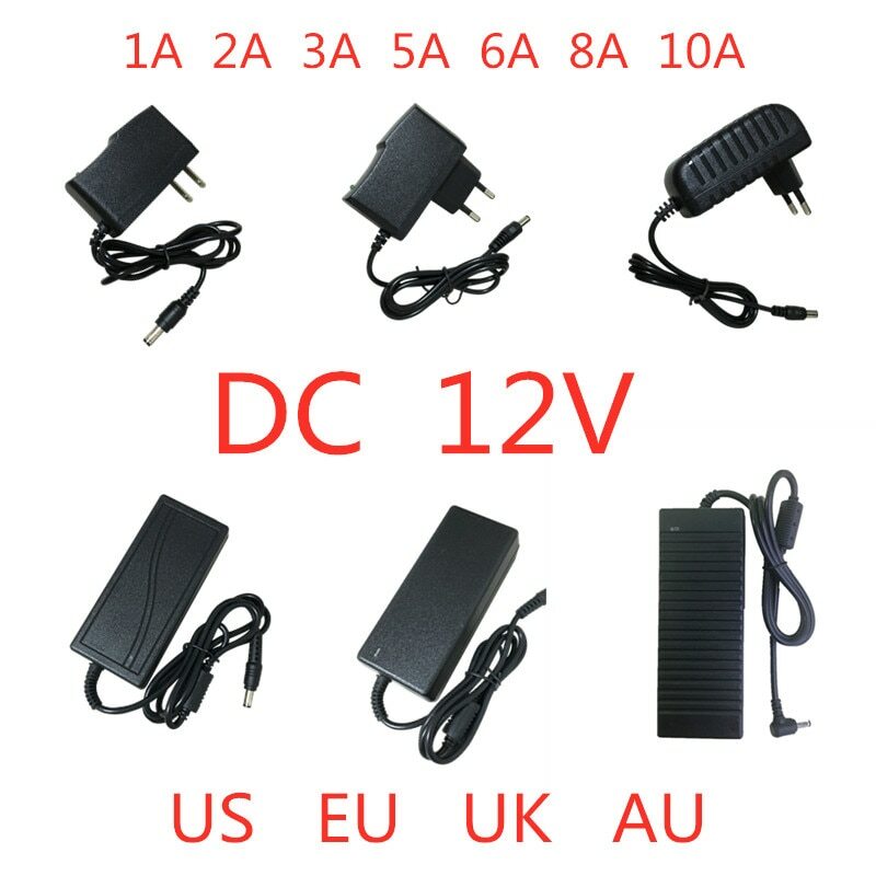 AC 100V-240V DC 12 V 1A 2A 3A 5A 6A 8A 10A Power Supply Adapter 12 V โวลต์แสงแปลงหม้อแปลงไฟฟ้าสำหรับ LED Strip Light CCTV