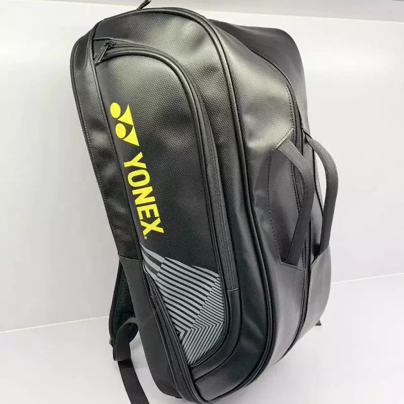 Yonex ไม้แบดมินตันคุณภาพสูงกระเป๋าเป้กีฬาเทนนิสหนังกระเป๋าสะพายไหล่อเนกประสงค์4-6ชิ้น