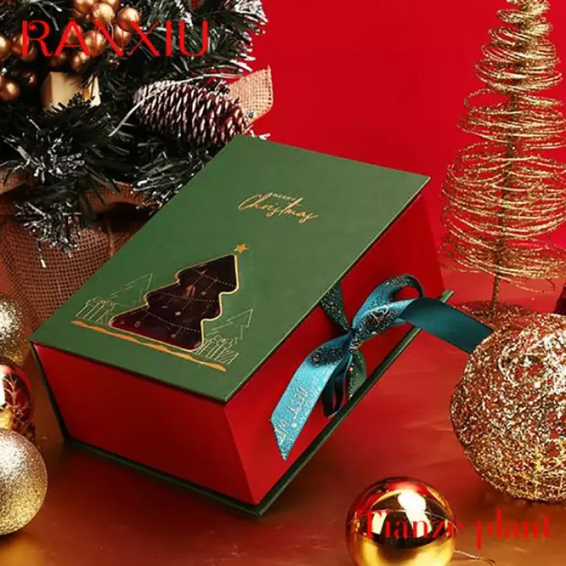 Caja de papel pequeña personalizada, embalaje decorativo para Papá Noel, dulces, juguetes de Chocolate, caja ciega de regalo
