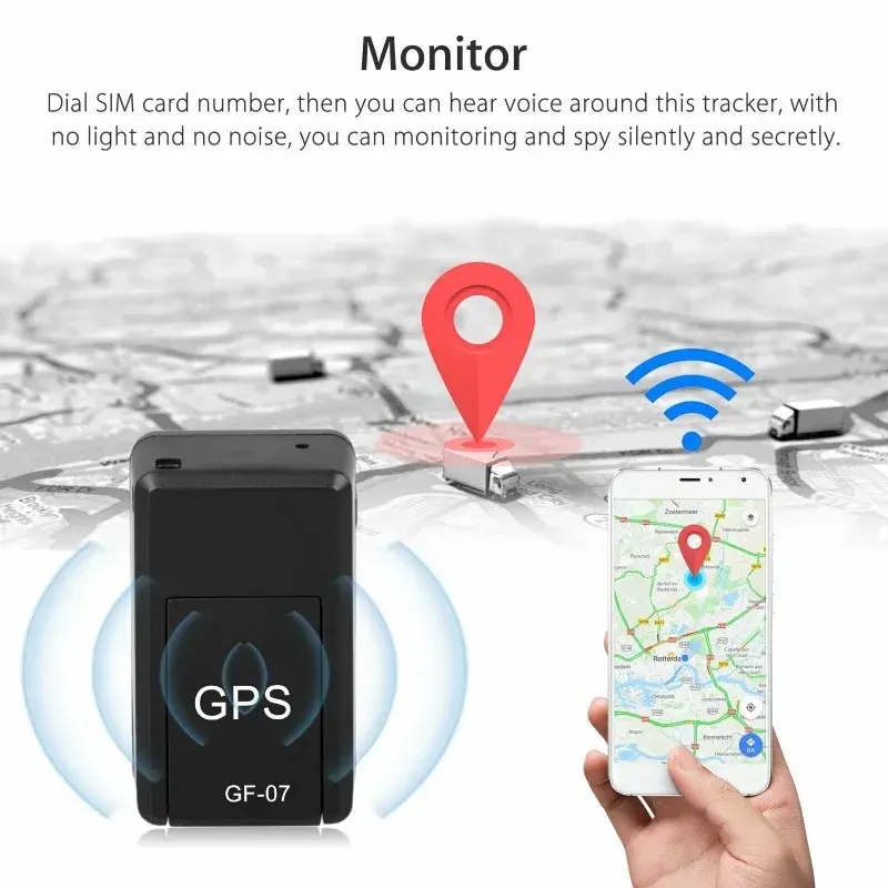 Pelacak GPS Mini mobil, 1/2/3 buah pelacak lokasi Anti Maling Waktu Nyata SIM Positioner dudukan magnetik pelacak Anti Maling GF-07