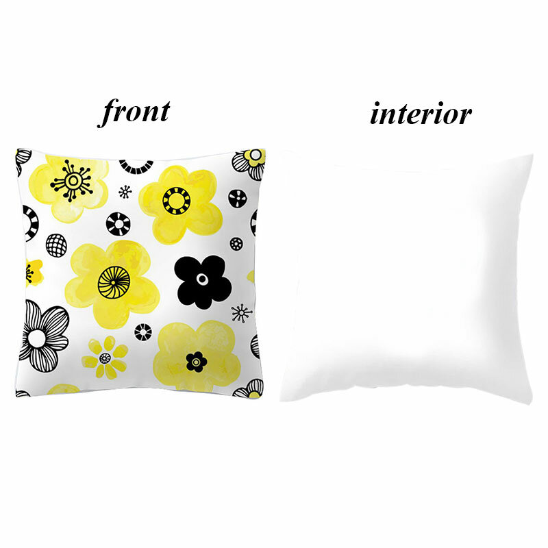 Fronhas com estampa amarela, capa de almofada geométrica, para decoração de casa, cadeira, sofá, fronhas quadradas, 45*45cm