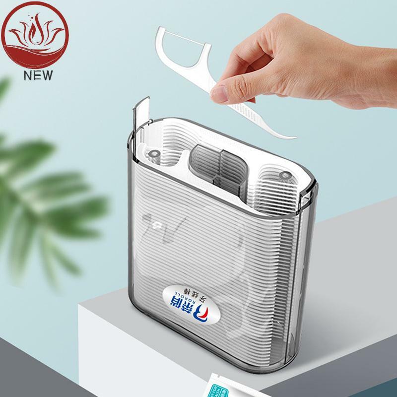 Hilo dental automático con caja, palitos de dientes portátiles para el cuidado bucal, herramienta dental de polietileno para hotel y hogar