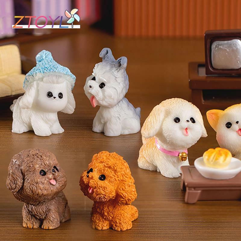 Schattige Hars Mini Hond Puppy Dier Miniatuur Figuur Home Ornament Voor Sprookjesachtige Tuin Micro Landschap Kawaii Potversieringen