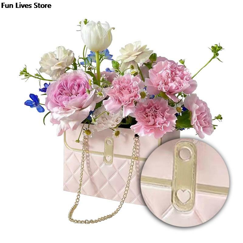 ゴールドチェーンバッグ,美しい花のショルダーバッグ,結婚式のパーティー用,クリエイティブな正方形のパッケージボックス,装飾