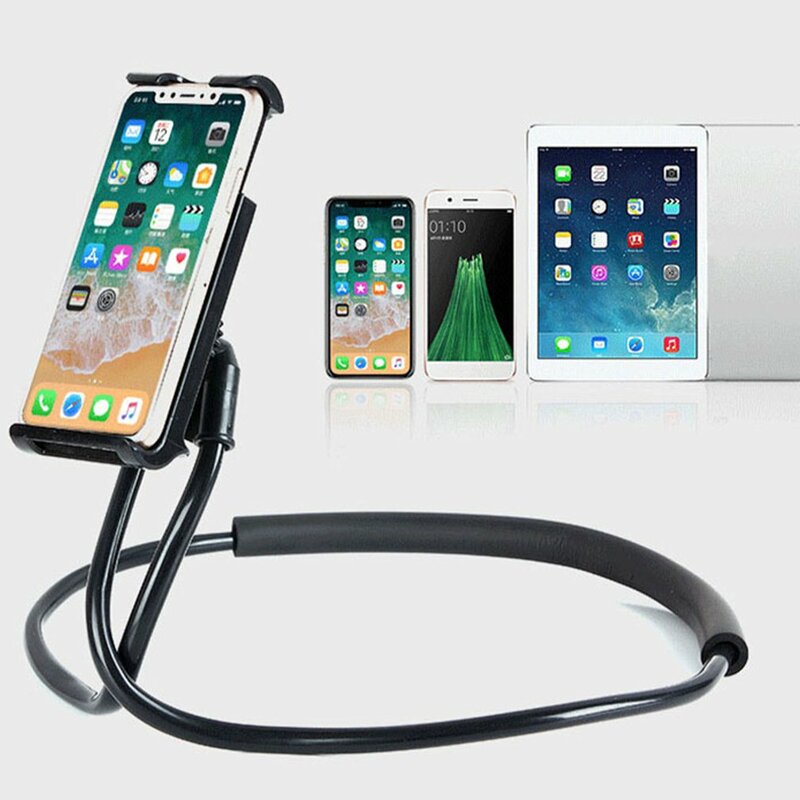 Dudukan ponsel fleksibel 70cm, dudukan ponsel kalung malas leher gantung, dudukan Tablet untuk ponsel Tablet iPhone Huawei Xiaomi