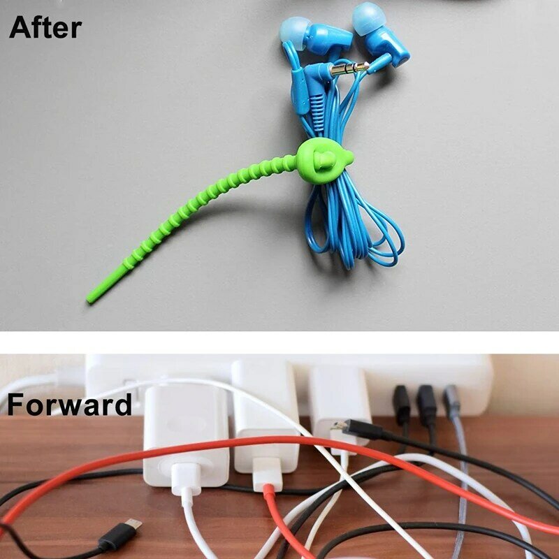 Silicone Cable Ties,Durable Zip Ties, Bag Seal Clips, Cable Straps, Bread Ties, Rubber Twist Ties For Home Office