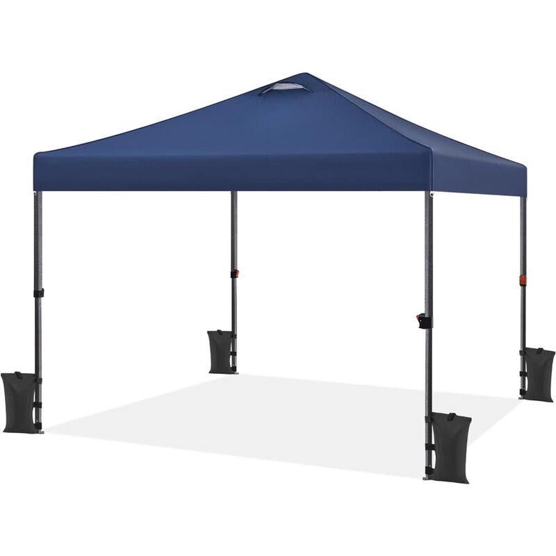 10x10 Pop up Canopy Tent, Commercial 150D Silver Coated Fabric Outdoor Instant Tent w/Wheeled Bag, 4 Sandbags